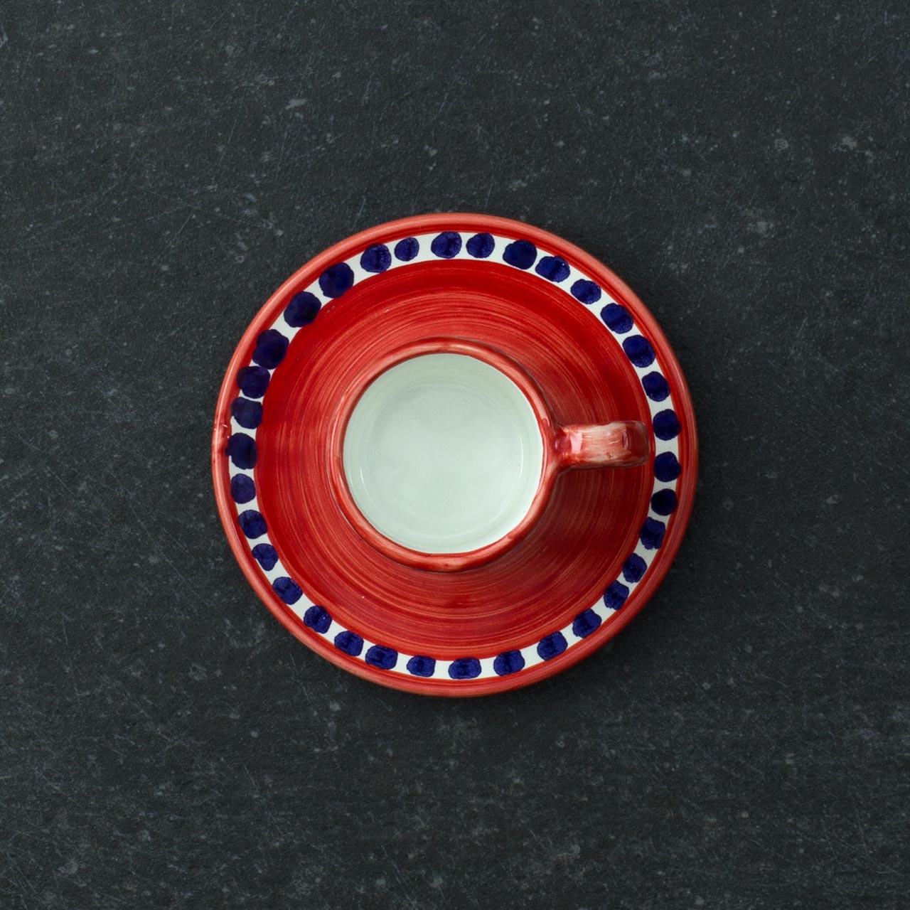 Hand-Decorated Vietri Ceramic Cup with Saucer