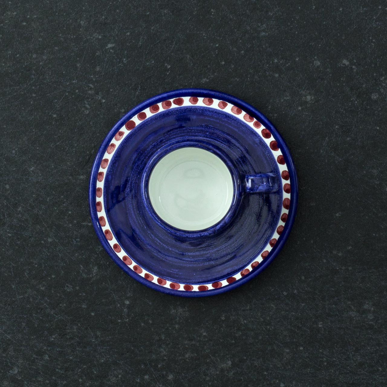 Hand-Decorated Vietri Ceramic Cup with Saucer