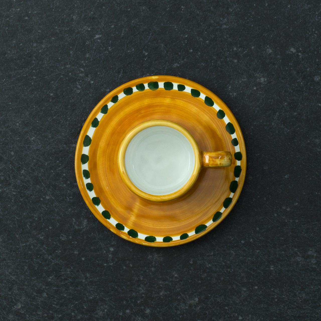 Hand-Decorated Vietri Ceramic Cup with Saucer