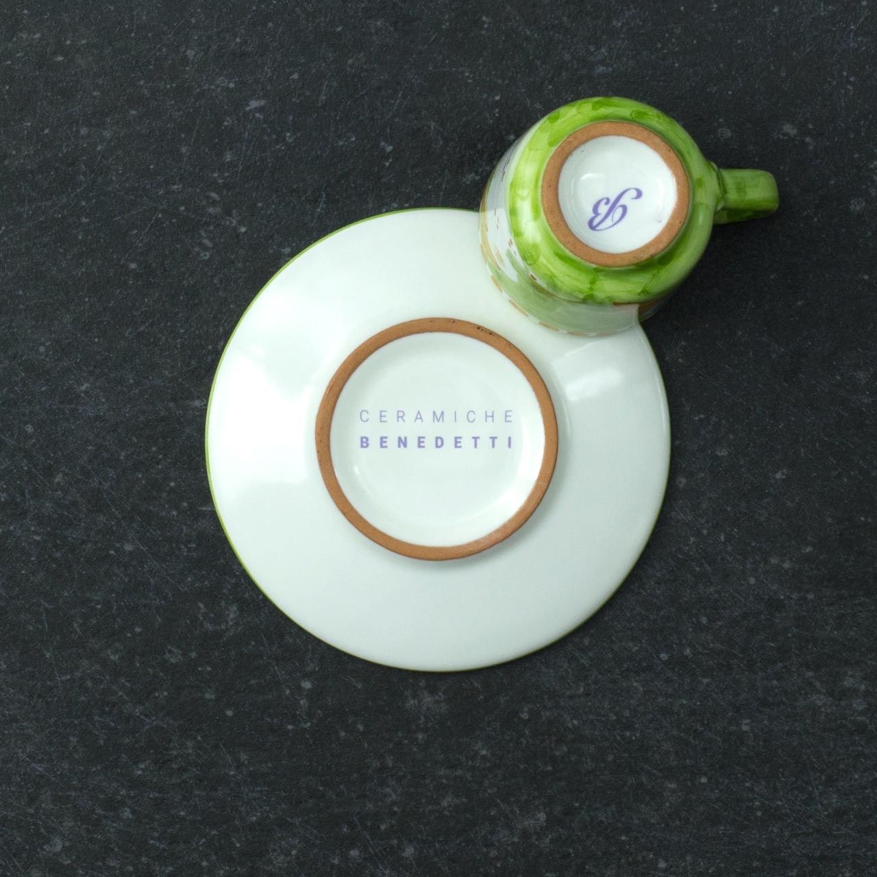 Hand-Decorated Vietri Ceramic Cup with Saucer