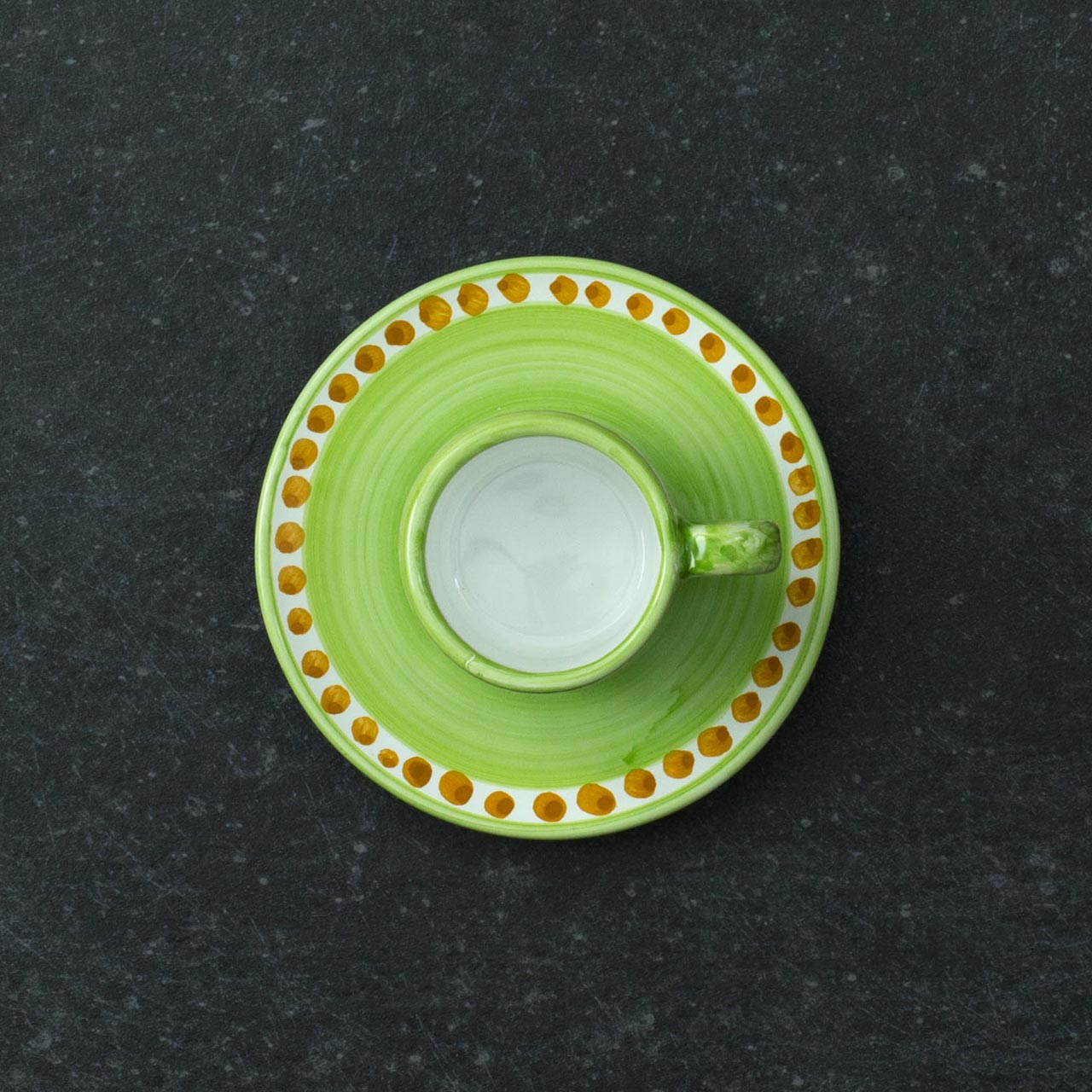Hand-Decorated Vietri Ceramic Cup with Saucer
