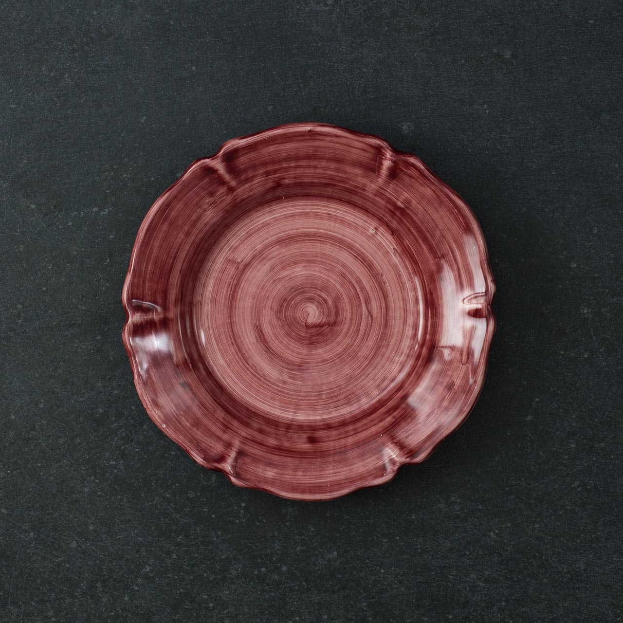 Hand-Brushed Scalloped Deep Plate in Vietri Ceramic