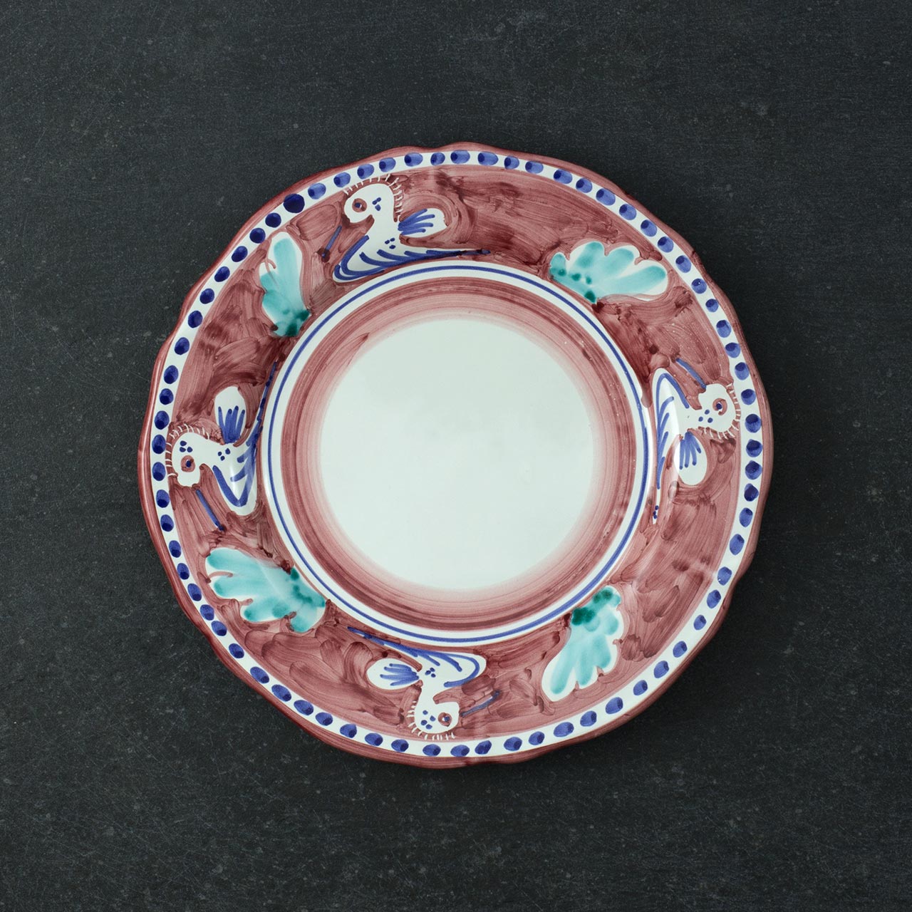 Hand-Decorated Scalloped Flat Plate in Vietri Ceramic