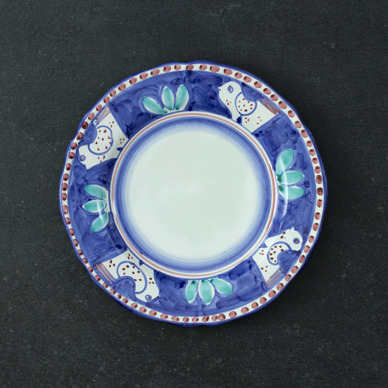 Hand-Decorated Scalloped Flat Plate in Vietri Ceramic