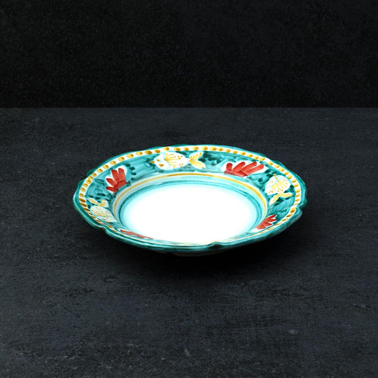 Piatto Fondo Smerlato in Ceramica Vietrese Decorato a Mano