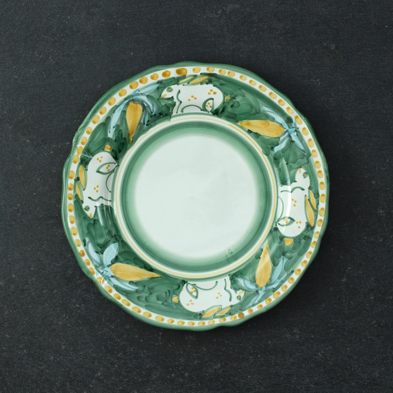 Hand-Decorated Scalloped Flat Plate in Vietri Ceramic