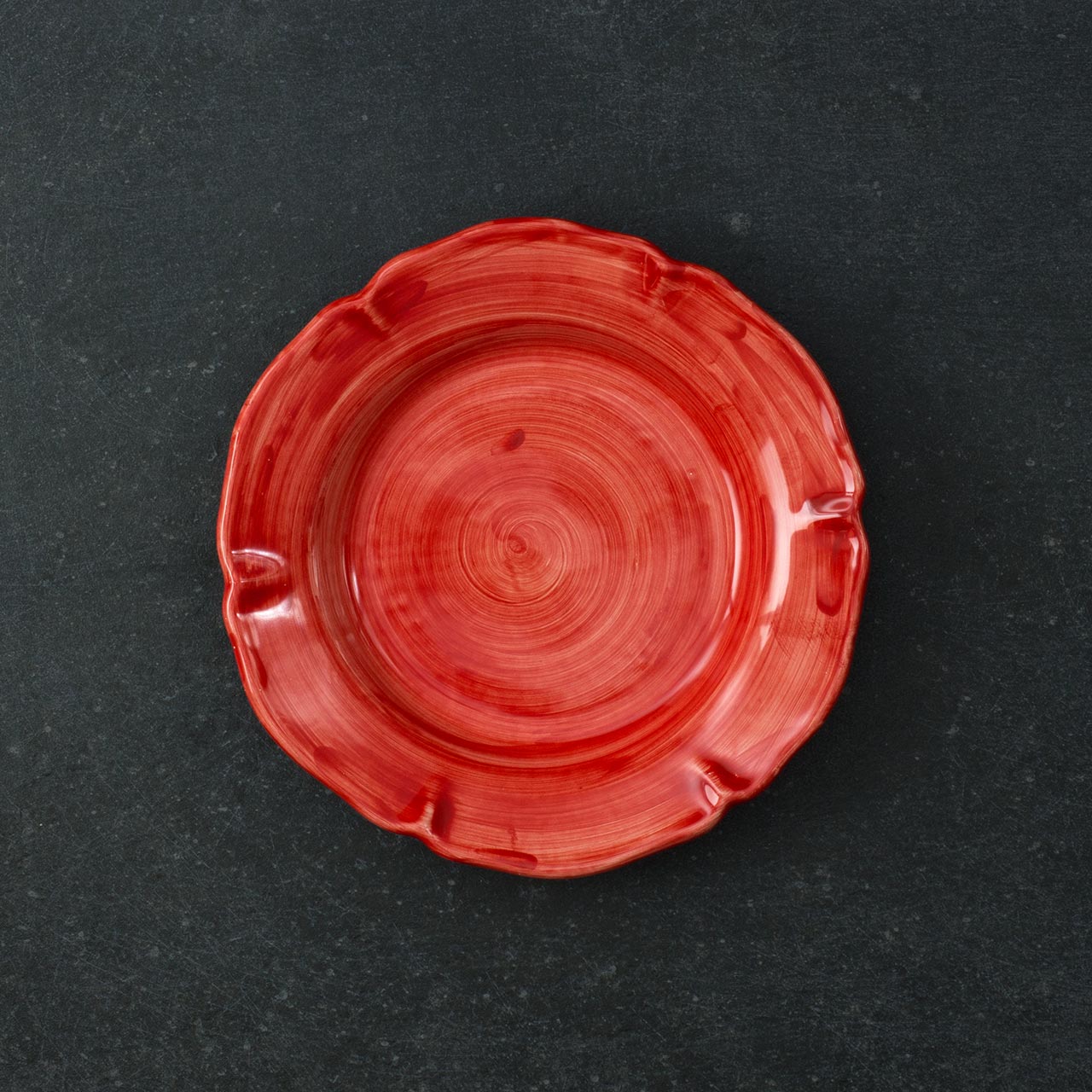 Hand-Brushed Scalloped Deep Plate in Vietri Ceramic