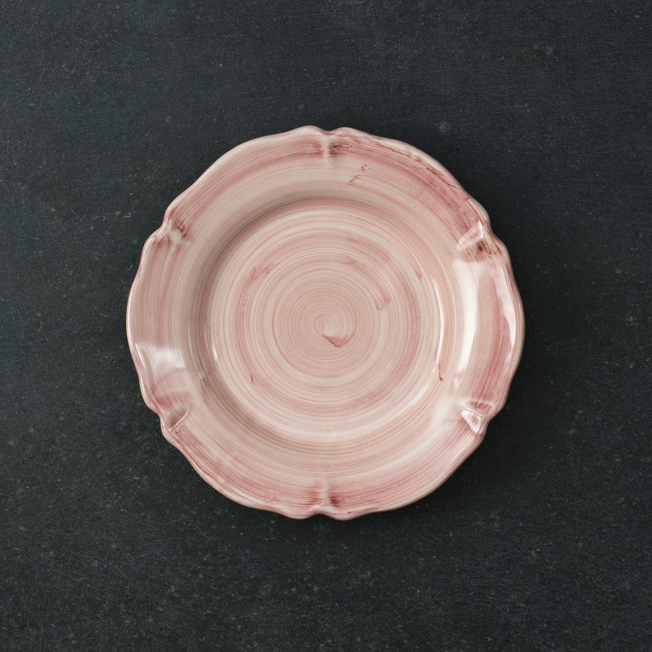 Hand-Brushed Scalloped Deep Plate in Vietri Ceramic