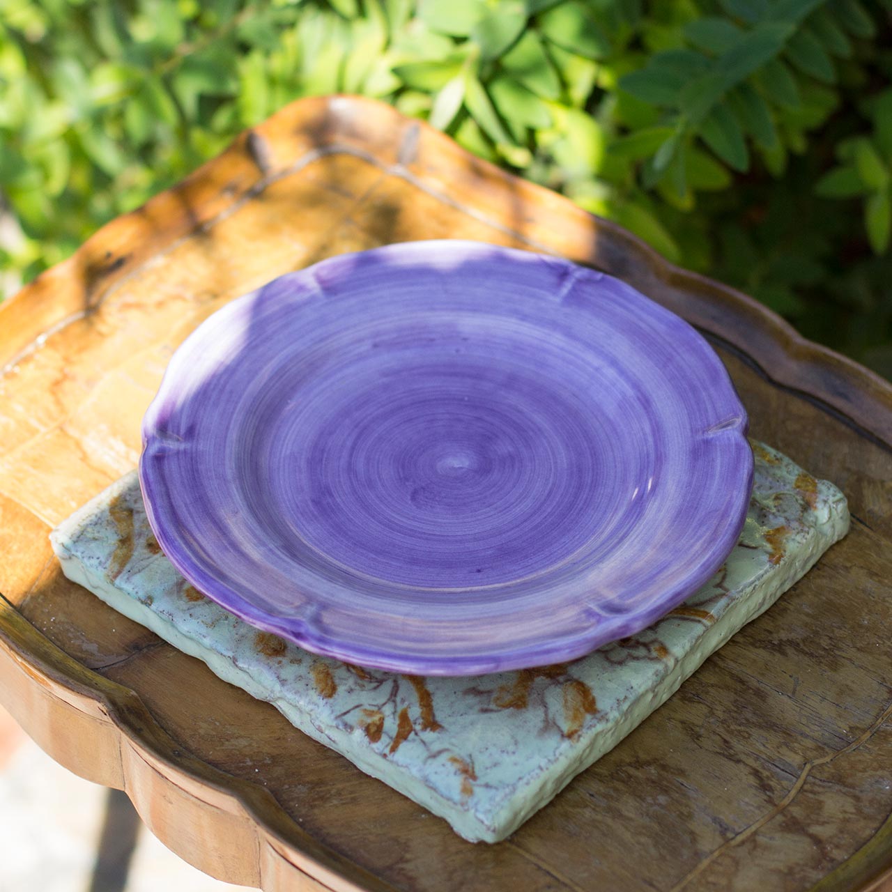 Piatto Frutta Smerlato in Ceramica Vietrese Pennellato a Mano