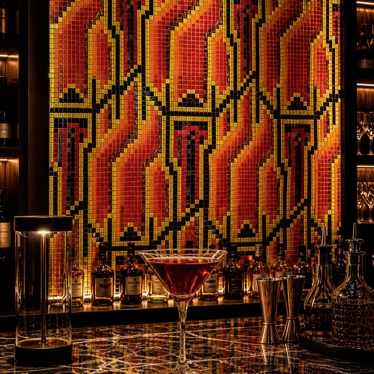 Elements Collection - Artistic Mosaic Fire