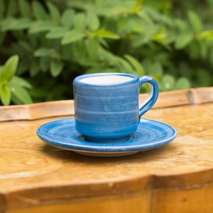 Hand-Painted Vietri Ceramic Cup with Saucer