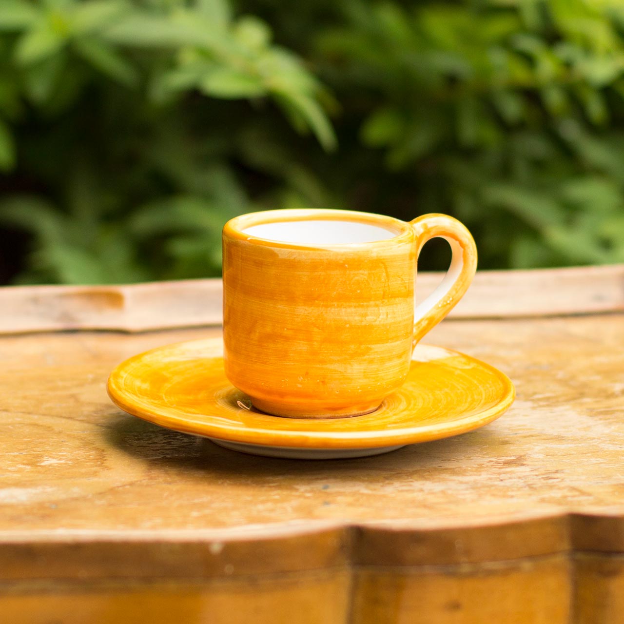 Hand-Painted Vietri Ceramic Cup with Saucer