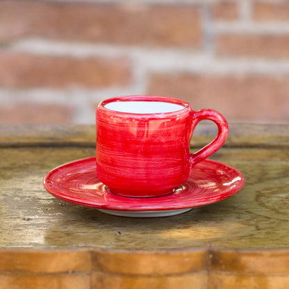 Hand-Painted Vietri Ceramic Cup with Saucer