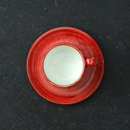 Hand-Decorated Vietri Ceramic Cup with Plate