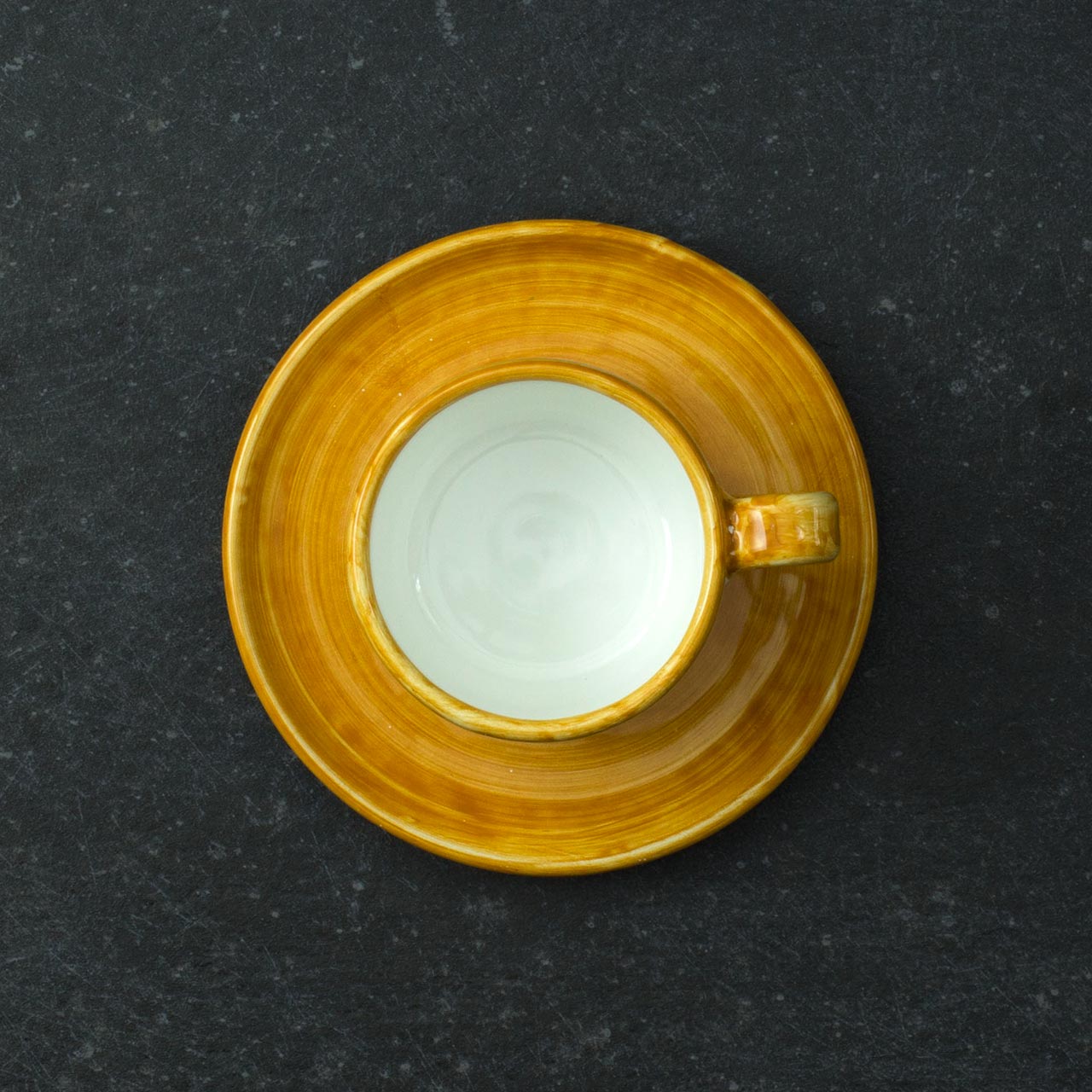 Hand-Decorated Vietri Ceramic Cup with Plate