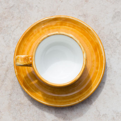 Tazza con Piatto in Ceramica Vietrese Decorati a Mano