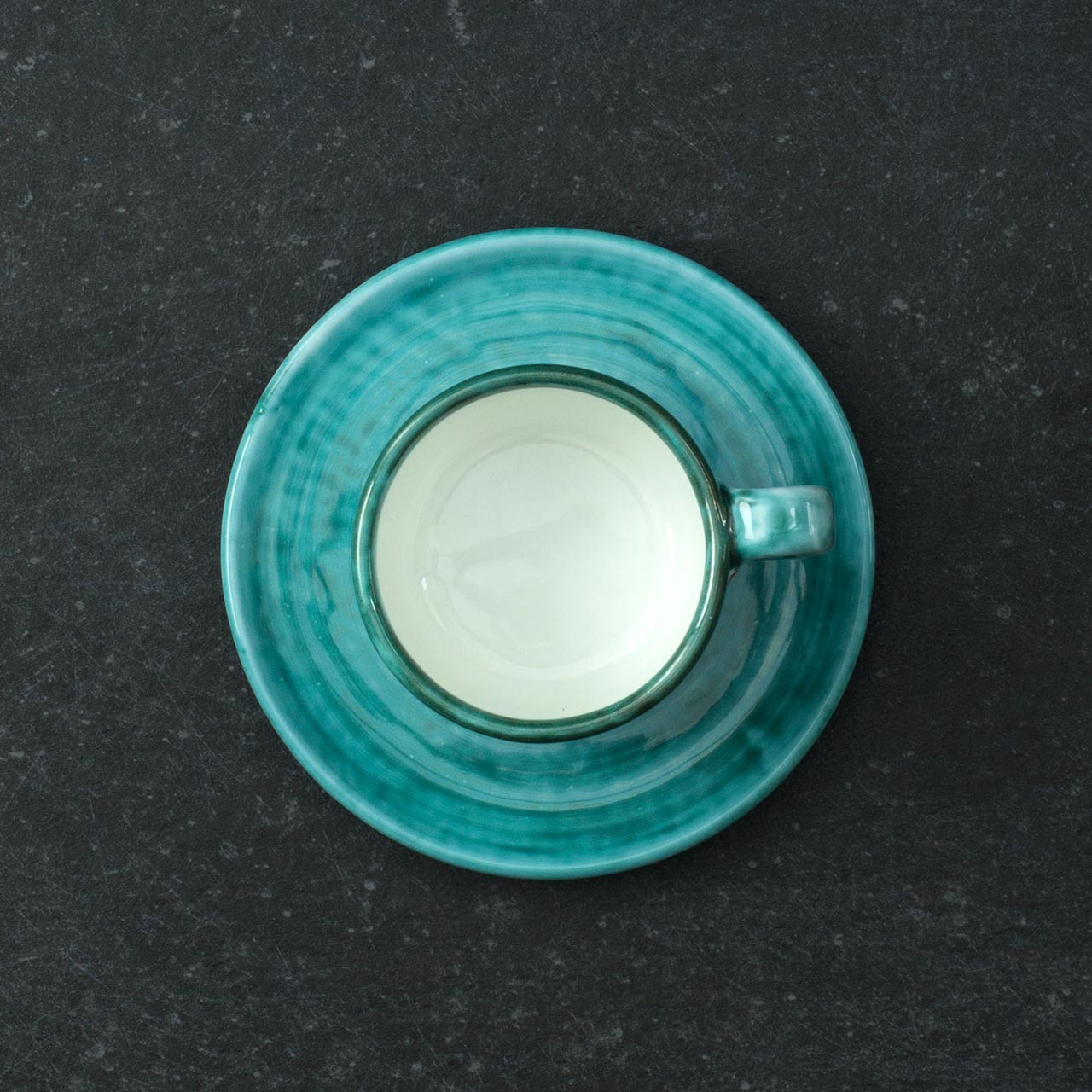 Hand-Decorated Vietri Ceramic Cup with Plate