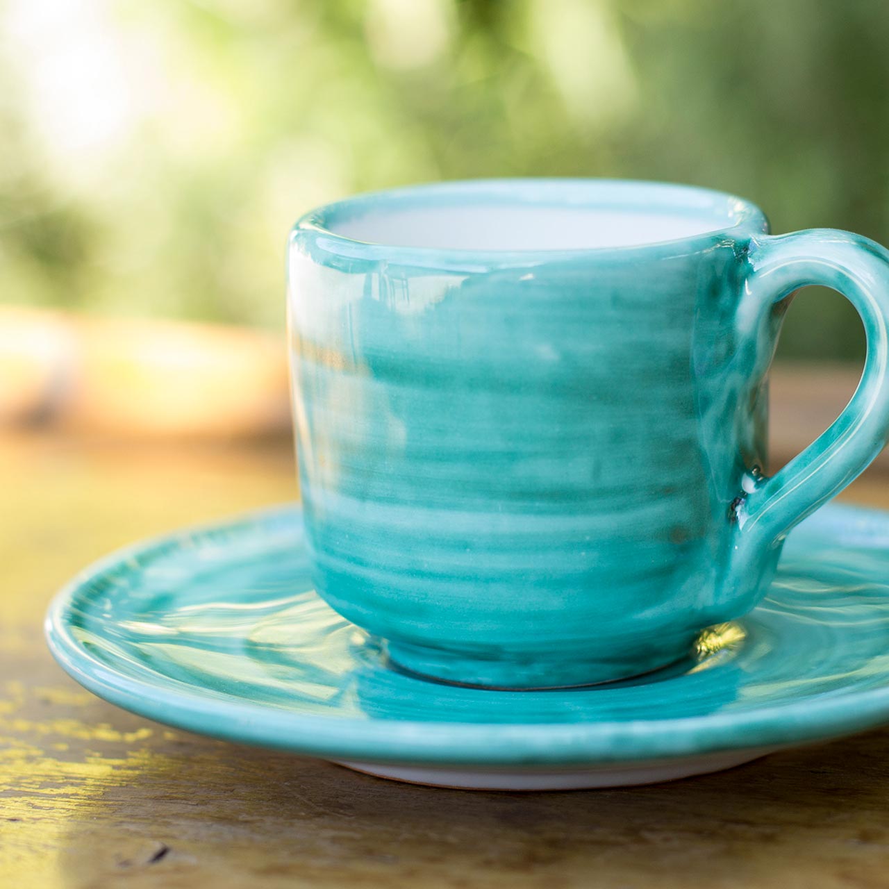 Hand-Painted Vietri Ceramic Cup with Saucer