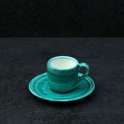 Hand-Painted Vietri Ceramic Cup with Saucer