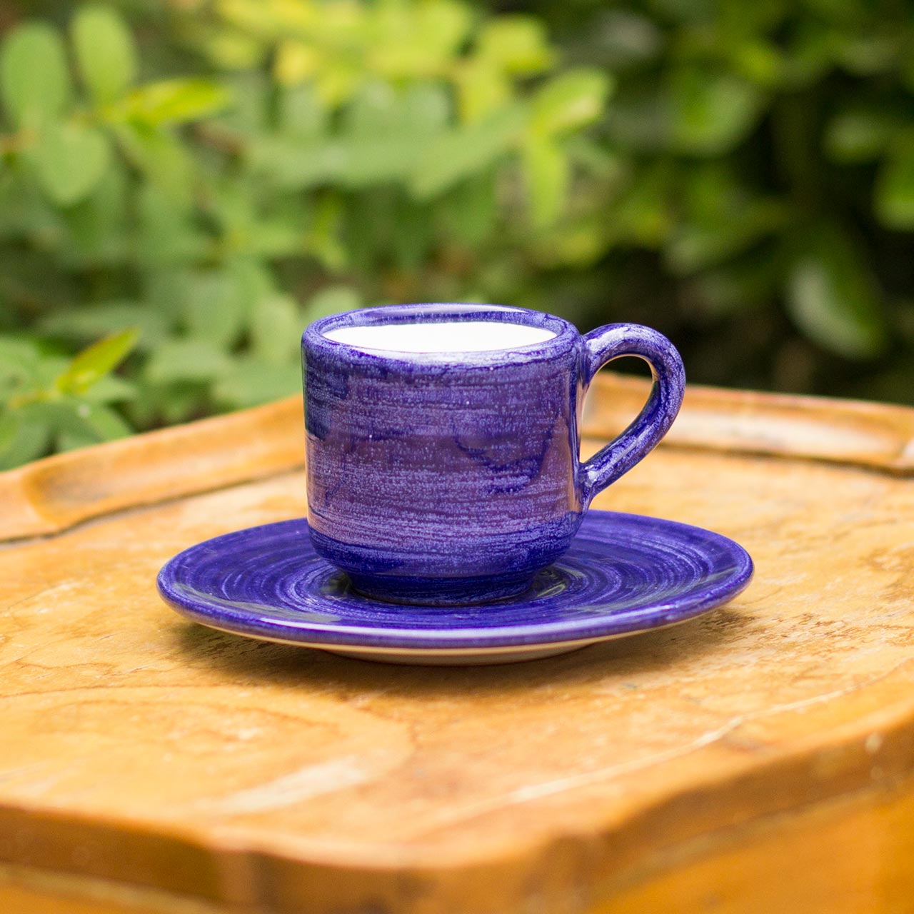 Hand-Painted Vietri Ceramic Cup with Saucer