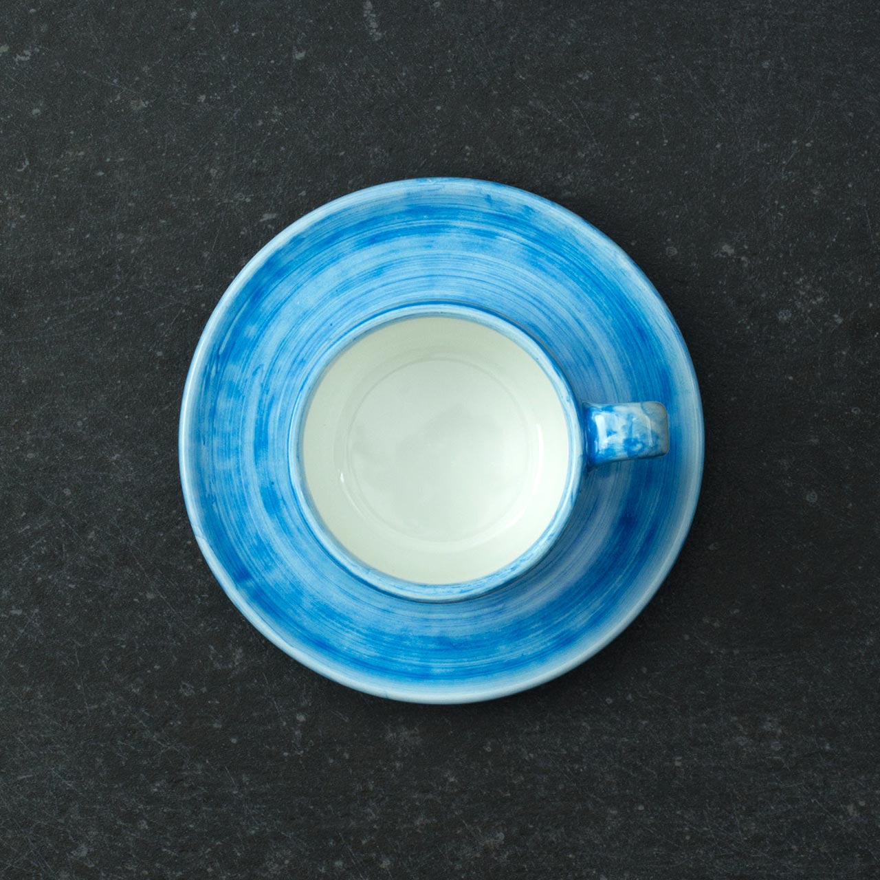 Hand-Decorated Vietri Ceramic Cup with Plate