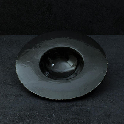 Hand-Glazed and Jagged Ceramic Cardinal Plate - Saturn