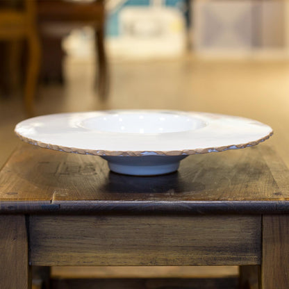 Hand-Glazed and Jagged Ceramic Cardinal Plate - Saturn