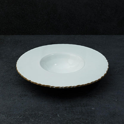 Hand-Glazed and Jagged Ceramic Cardinal Plate - Saturn