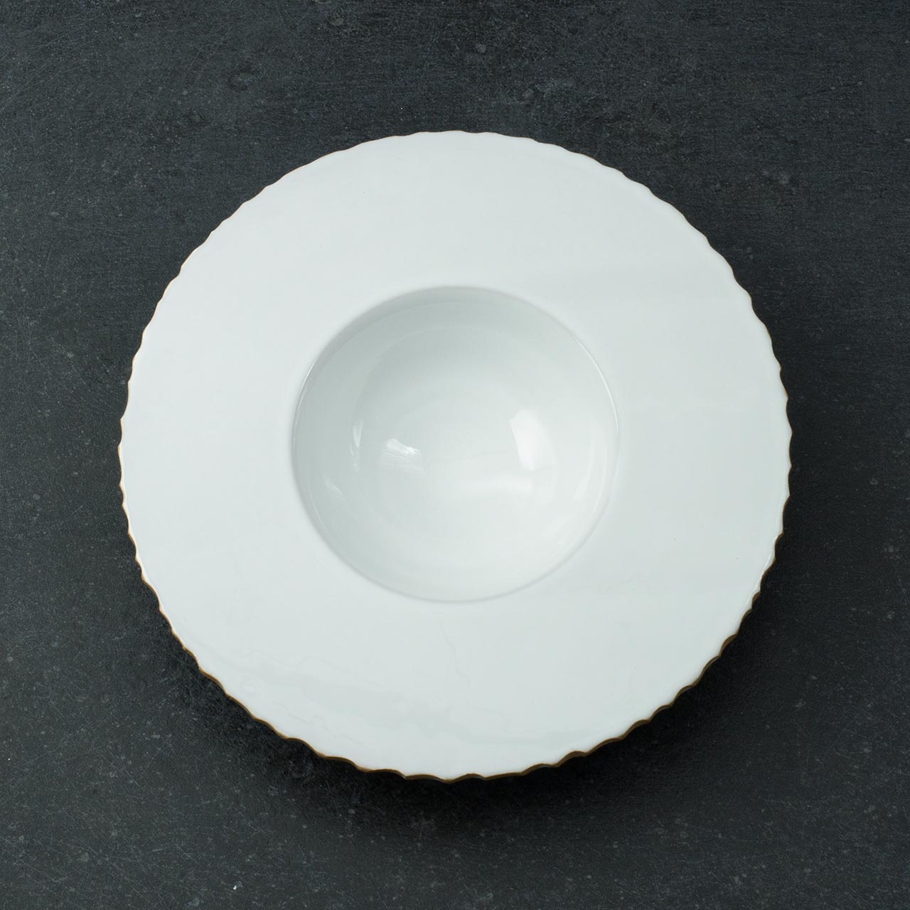 Hand-Glazed and Jagged Ceramic Cardinal Plate - Saturn