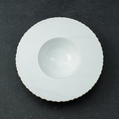 Hand-Glazed and Jagged Ceramic Cardinal Plate - Saturn