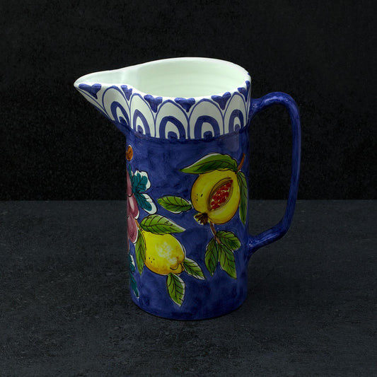 Hand-Decorated Jug in Vietri Ceramic - Grapes and Lemons