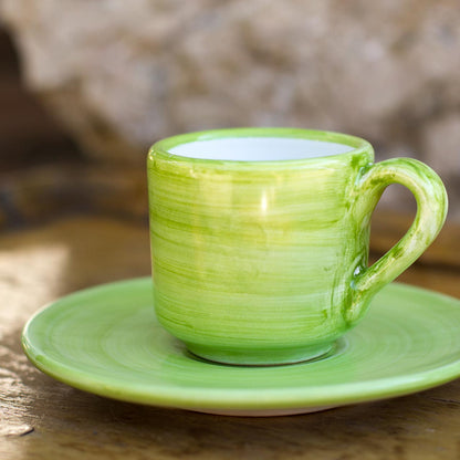 Hand-Painted Vietri Ceramic Cup with Saucer