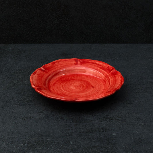 Hand-Brushed Scalloped Deep Plate in Vietri Ceramic