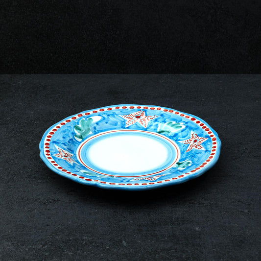 Hand-Decorated Scalloped Flat Plate in Vietri Ceramic